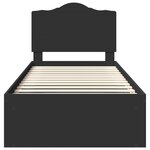 vidaXL Cadre de lit avec tête de lit Noir 75 x 190 cm Pin massif