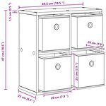 vidaXL Buffet Gris Sonoma 49 5 x 22 x 47 cm