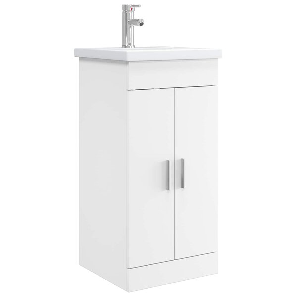 vidaXL Meuble de salle de bain avec évier Blanc 42 x 40 x 84 5 cm