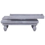 vidaXL Table basse Gris 90 x 50 x 40 cm Bois d'acajou massif