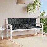 vidaXL Coussins de banc de jardin lot de 2 carreaux noir 150x50x7 cm