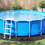 vidaXL Feuille de sol de piscine noire Ø 458 cm  tissu non tissé rond.