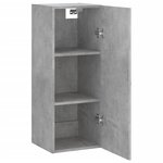 vidaXL Armoire murale gris béton 34 5x34x90 cm bois d'ingénierie