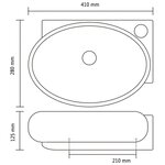 Vasque à trou de trop-plein/robinet céramique pour salle de bain Noir
