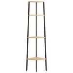 vidaXL Étagère d'angle à 4 niveaux Marron clair et noir 45 5 x 31 5 x 150 cm