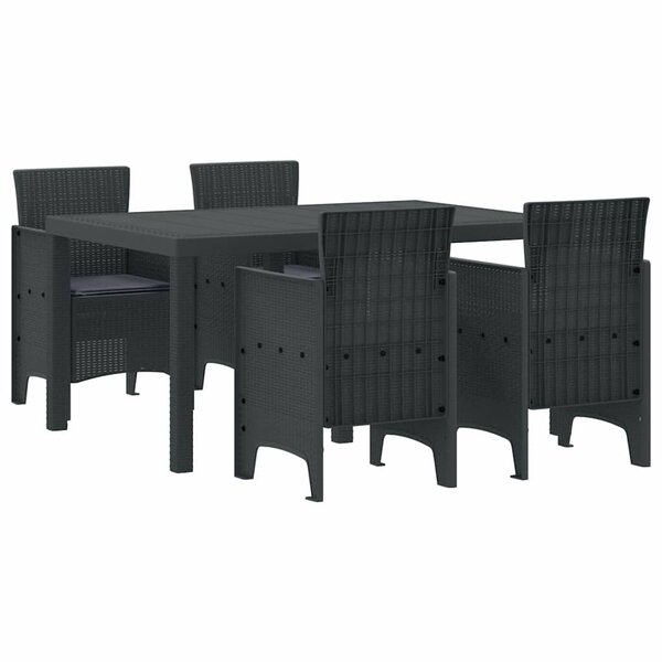 vidaXL Ensemble de salle à manger pour jardin 5 Pièces Anthracite