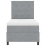 vidaXL Lit à ressorts avec matelas Gris clair 90 x 190 cm tissu