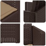 vidaXL Chaises de jardin salle à manger 2 Pièces Marron et taupe PP
