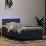 vidaXL Sommier à lattes de lit et matelas et LED gris foncé 90x210 cm velours