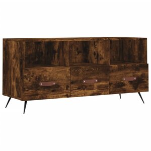 vidaXL Meuble TV chêne fumé 102x36x50 cm bois d'ingénierie