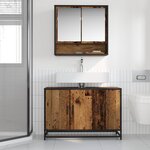 vidaXL Cabinet de salle de bain avec porte Bois Ancien 90 x 33 x 60 cm
