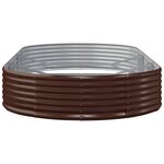 vidaXL Lit surélevé de jardin Acier galvanisé marron