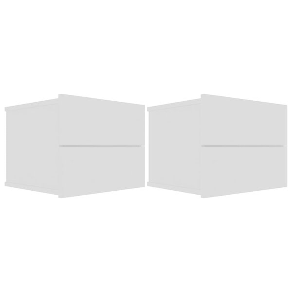 vidaXL Tables de chevet 2 Pièces Blanc 40x30x30 cm Bois d'ingénierie
