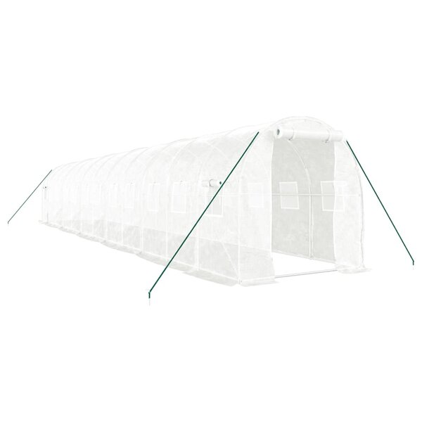 vidaXL Serre avec cadre en acier blanc 24 m² 12x2x2 m