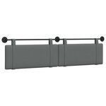 vidaXL Tête de lit suspendue Gris foncé Tissu