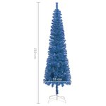 vidaXL Arbre de Noël mince pré-éclairé bleu 210 cm