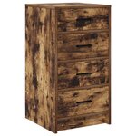 vidaXL Table de Toilette 3 Pièces Chêne fumé Bois d'ingénierie