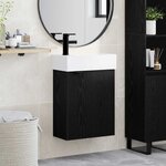vidaXL Meuble de salle de bain avec robinet Chêne noir