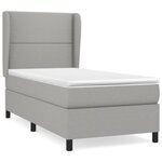 vidaXL Sommier à lattes de lit avec matelas Gris clair 100x200cm Tissu