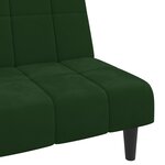 vidaXL Canapé-lit à 2 places Vert foncé Velours