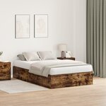 vidaXL Cadre de lit en chêne fumé 120x190 cm