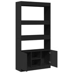vidaXL Buffet haut noir 92x33x180 cm bois d'ingénierie