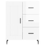 vidaXL Buffet Blanc brillant 69 5x34x90 cm Bois d'ingénierie