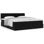 VidaXL Cadre de lit ottoman avec matelas noir 160x200 cm velours