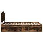 vidaXL Cadre de lit Chêne fumé 120 x 190 cm Pin massif