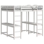 vidaXL Lit superposé et bureau et échelle 160x200cm bois de pin massif