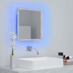 vidaXL Miroir à LED de salle de bain Gris béton 40x8 5x37 cm Acrylique