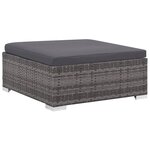 vidaXL Salon de jardin 8 Pièces avec coussins Résine tressée Gris