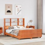 vidaXL Cadre de lit sans matelas cire marron 135x190cm bois pin massif