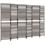 vidaXL Cloison de séparation 6 panneaux marron résine tressée