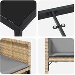 vidaXL Ensemble de salle à manger pour jardin 5 Pièces Beige polyrotin