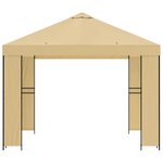 vidaXL Pavillon 3 x 3 m Crème Polyester et Acier 190 gsm