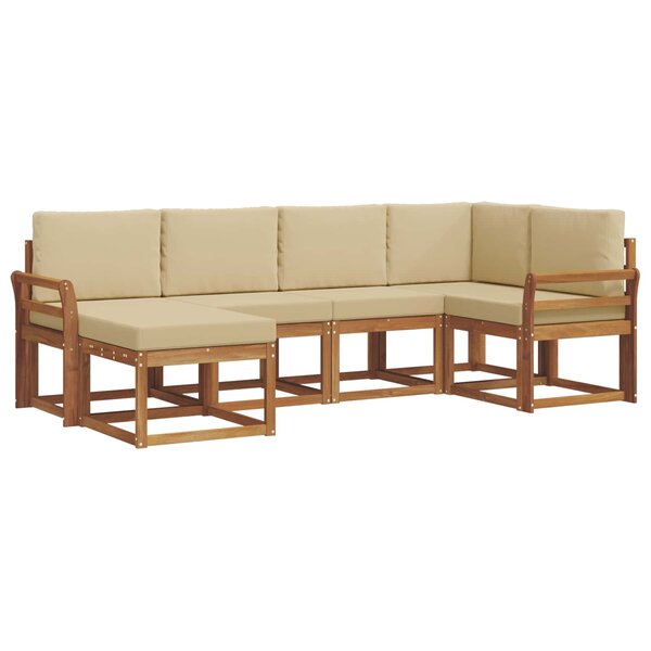vidaXL Ensemble de canapés d'extérieur 6 pc Naturel et Beige