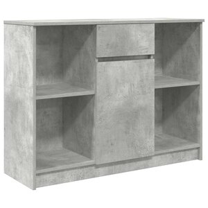 vidaXL Buffet avec tiroir gris béton 101x35x76 cm bois d'ingénierie