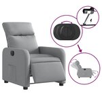 vidaXL Fauteuil inclinable électrique Gris clair Tissu