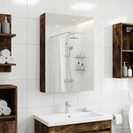 vidaXL Armoire Miroir de Salle de Bain Chêne fumé 40 x 10 5 x 60 5 cm