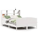 vidaXL Lit bibliothèque sans matelas blanc 120x190 cm bois pin massif