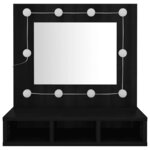 vidaXL Armoire à miroir avec LED noir 60x31 5x62 cm
