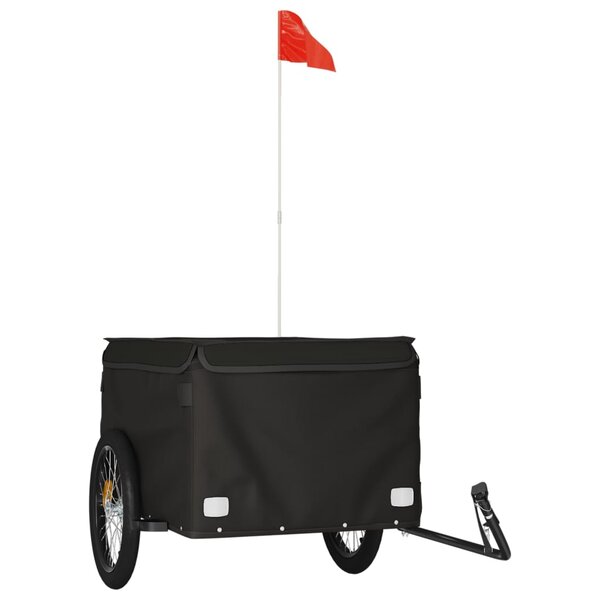 vidaXL Remorque de vélo noir 45 kg fer