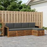 vidaXL Ensemble de canapés d'extérieur 5 Pièces Naturel et Anthracite