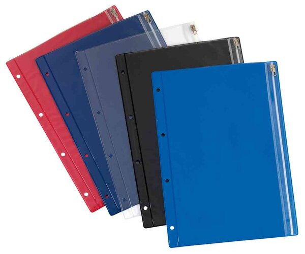 10x sac à fermeture-éclair  A4  PVC  couleurs assorties HERLITZ