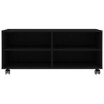 vidaXL Meuble TV avec roulettes Noir 90x35x35 cm Bois d'ingénierie