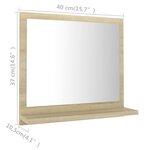 vidaXL Miroir salle de bain chêne sonoma 40x10 5x37cm Bois ingénierie
