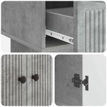 vidaXL Buffet Gris Béton 66 x 34 5 x 95 cm Bois d’ingénierie