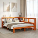 vidaXL Lit bibliothèque sans matelas cire marron 140x200 cm pin massif