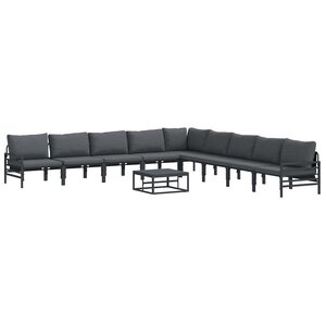 vidaXL Ensemble de canapé de jardin Anthracite Acier